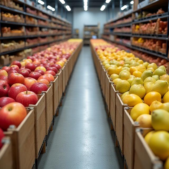 納品用の新鮮な果物コンテナ