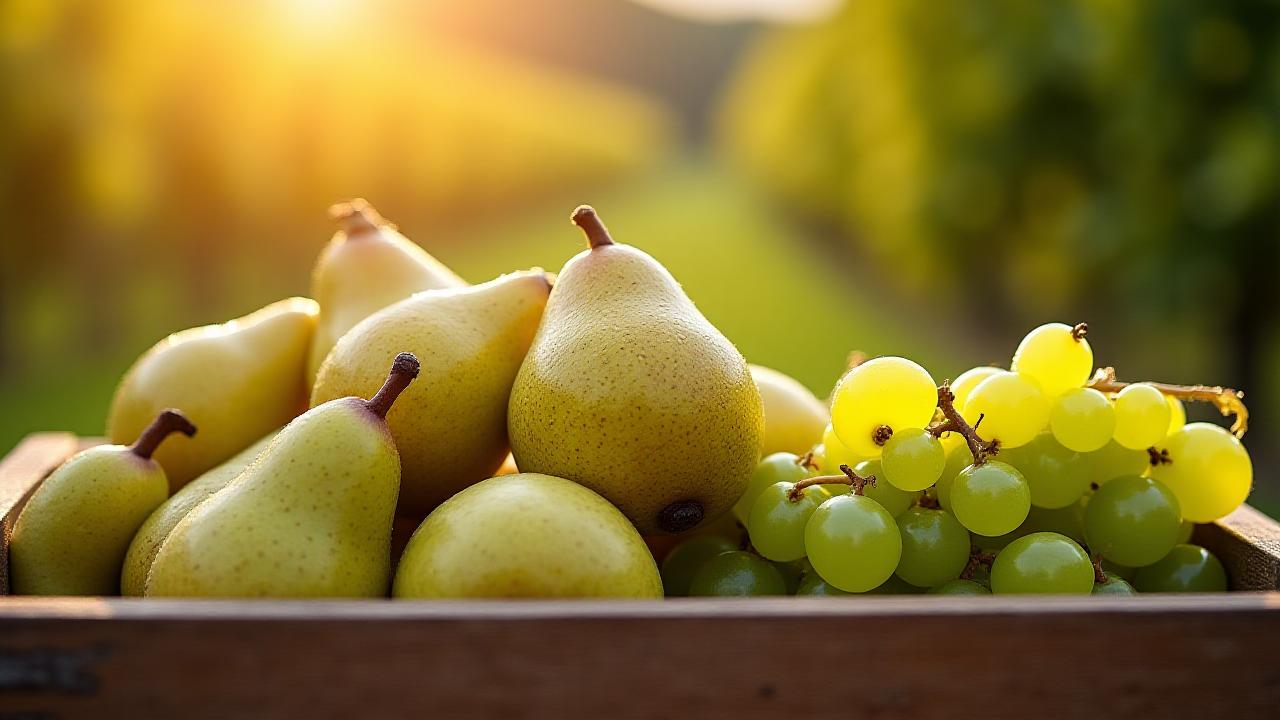 那須塩原の秋を彩る新鮮な梨と葡萄の盛り合わせ