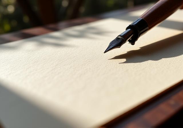 高級感のある和紙と筆記具のイメージ